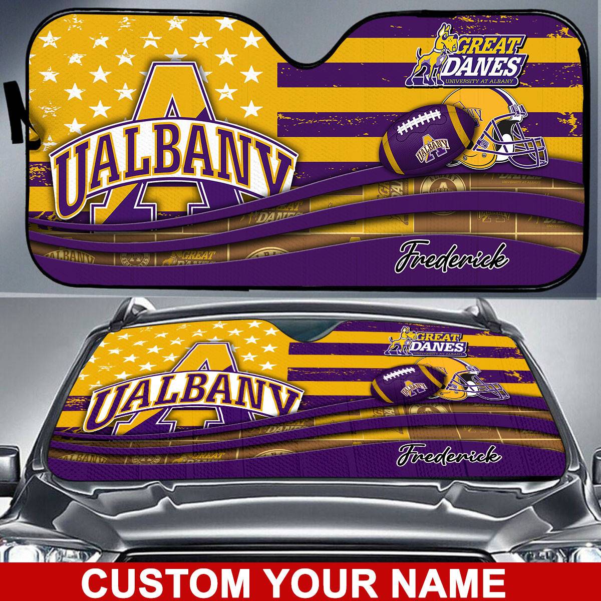 Albany-Great-Danes-NCAA-Car-Sun-Shade-CSS0627 Albany Great Danes NCAA Car Sun Shade CSS0627