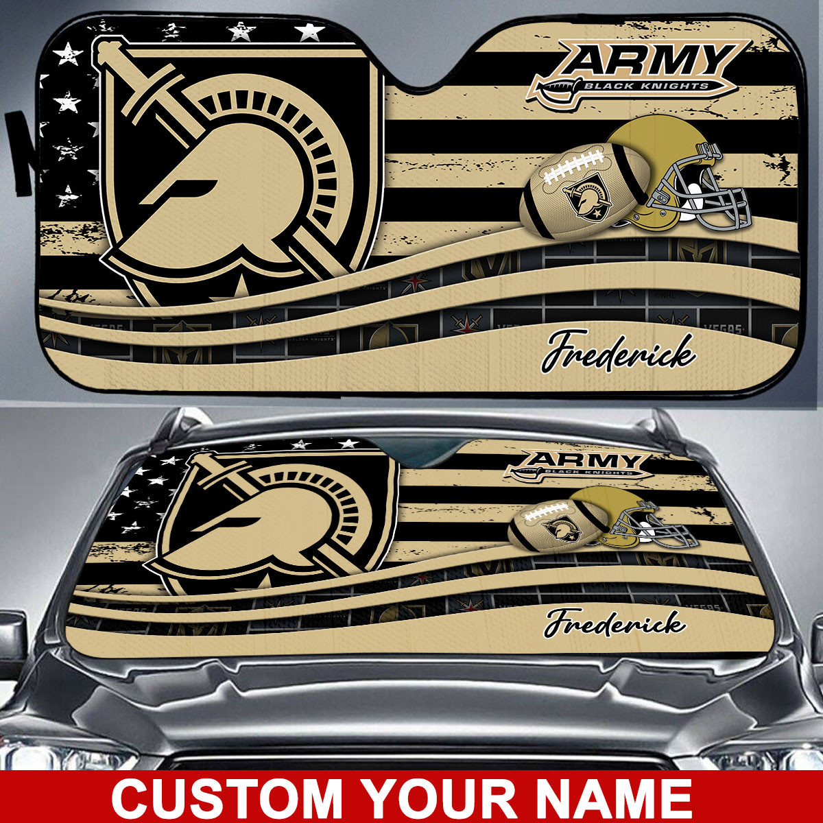 Army-Black-Knights-NCAA-Car-Sun-Shade-CSS0676 Army Black Knights NCAA Car Sun Shade CSS0676
