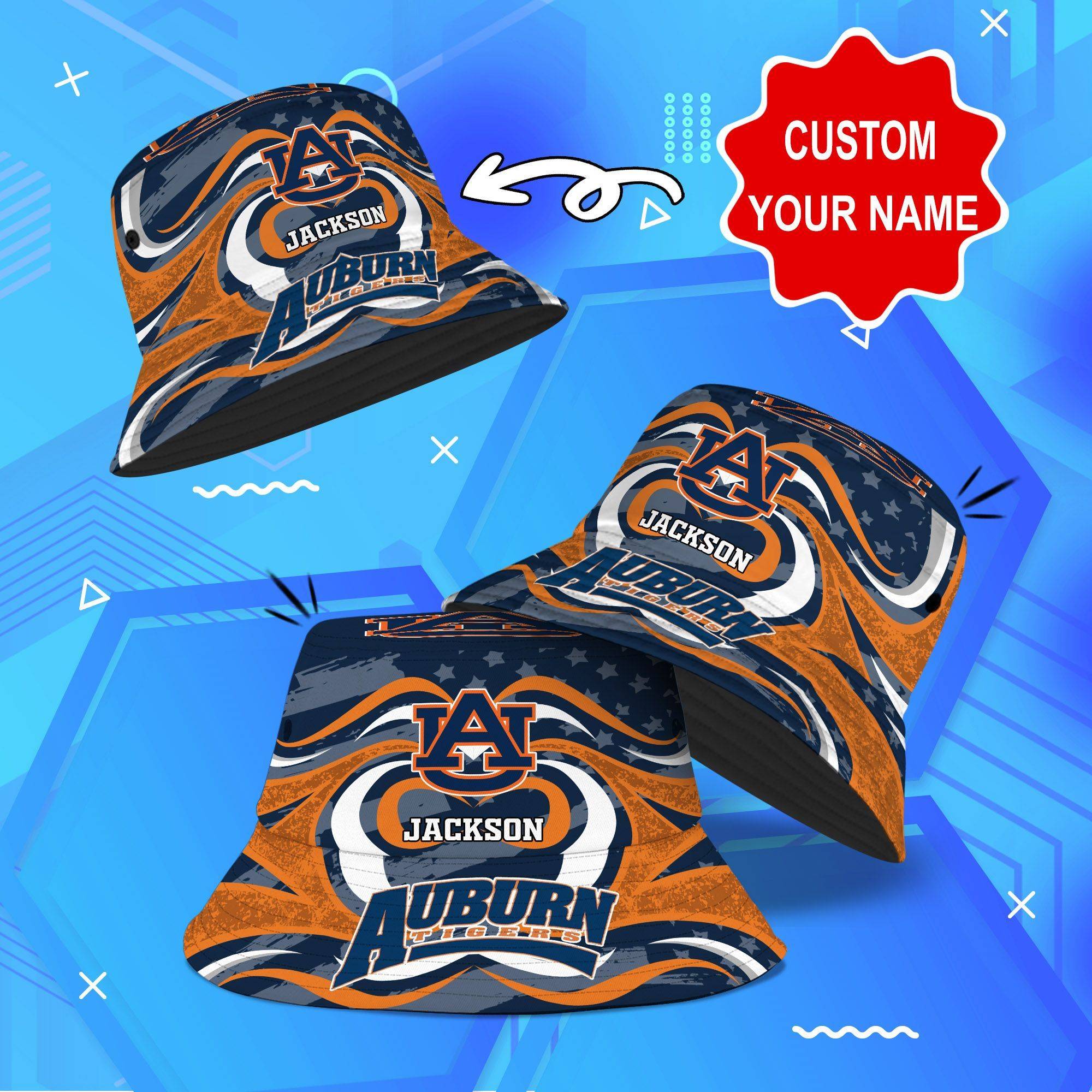 Auburn-Tigers-NCAA-Bucket-Hat-Personalized-SBH285 Auburn Tigers NCAA Bucket Hat Personalized SBH285