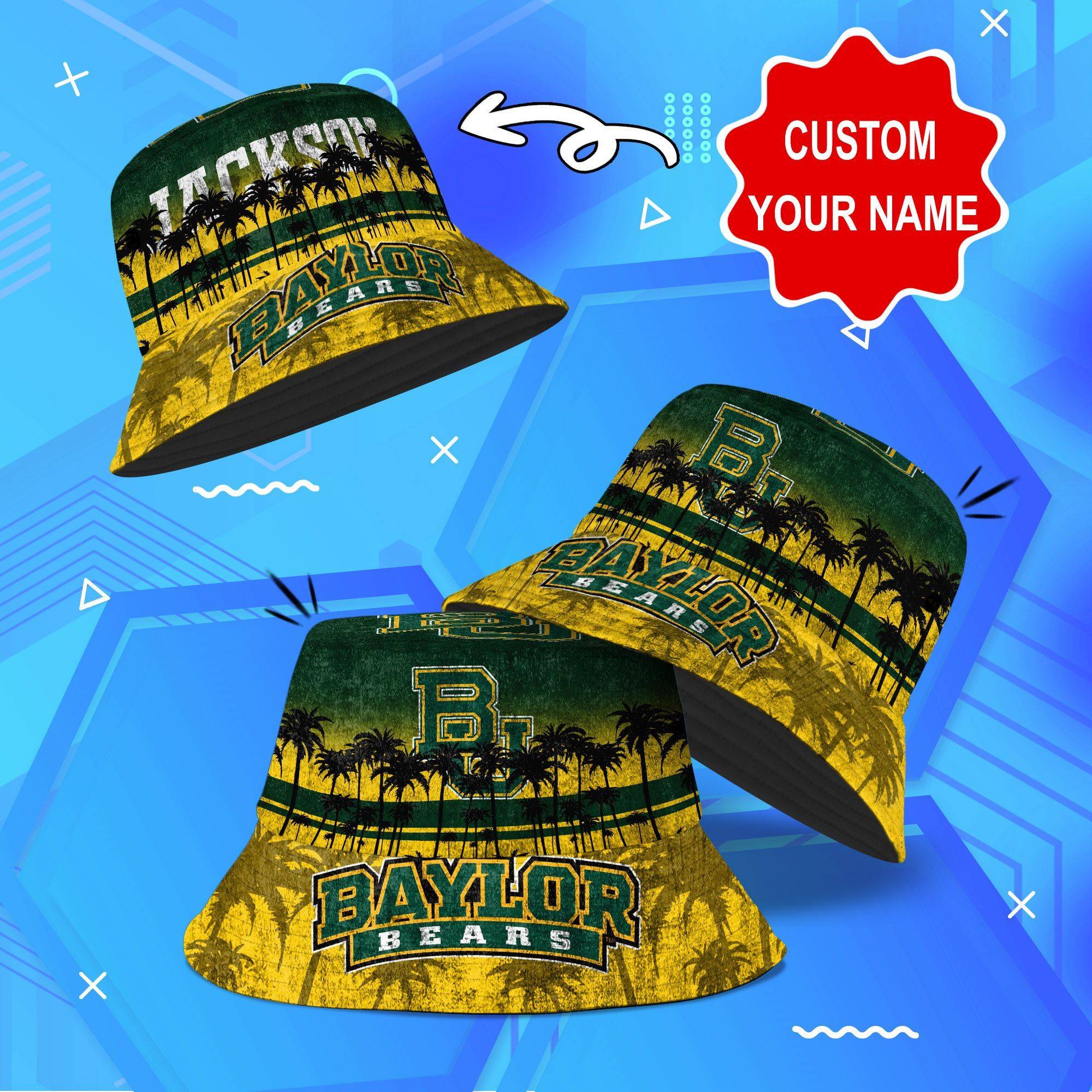 Baylor-Bears-NCAA-Bucket-Hat-Personalized-SBH273 Baylor Bears NCAA Bucket Hat Personalized SBH273
