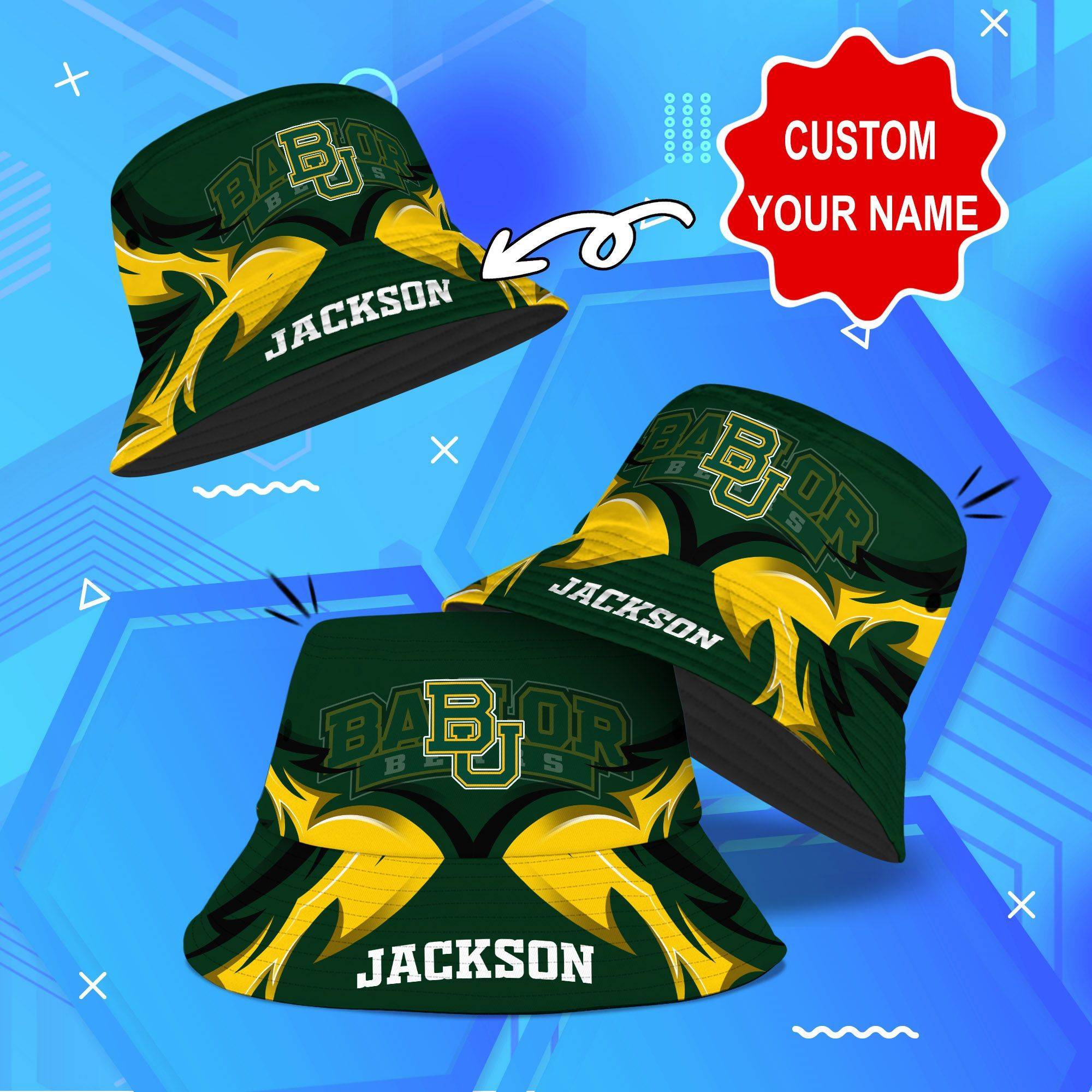 Baylor-Bears-NCAA-Bucket-Hat-Personalized-SBH281 Baylor Bears NCAA Bucket Hat Personalized SBH281