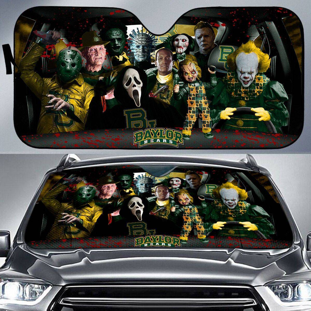 Baylor-Bears-NCAA-Halloween-Car-Sun-Shade-CSS0615 Baylor Bears NCAA Halloween Car Sun Shade CSS0615