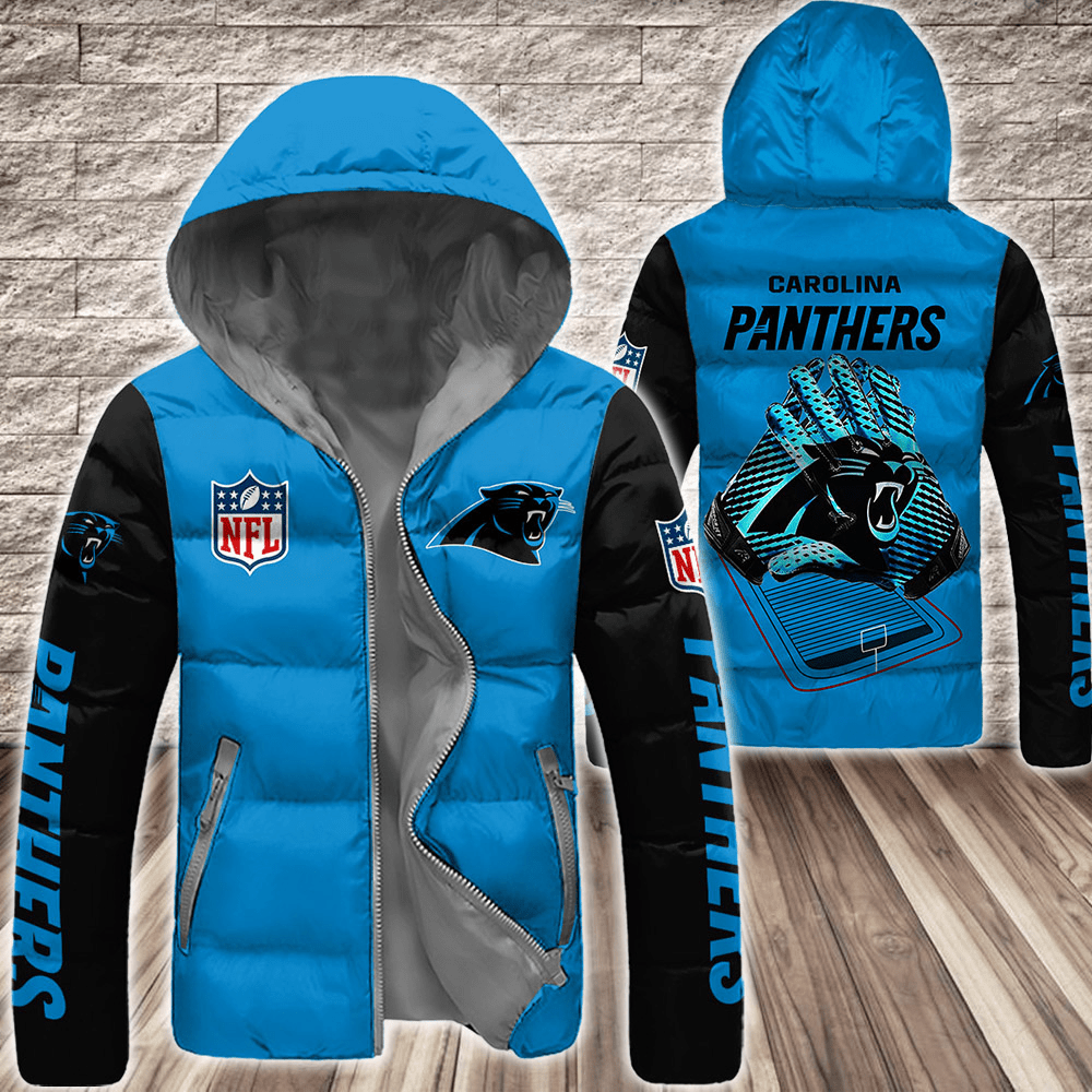 Carolina-Panthers-NFL-3D-Custom-Name-Down-Filled-Coat-DFC057 Carolina Panthers NFL 3D Custom Name Down Filled Coat DFC057