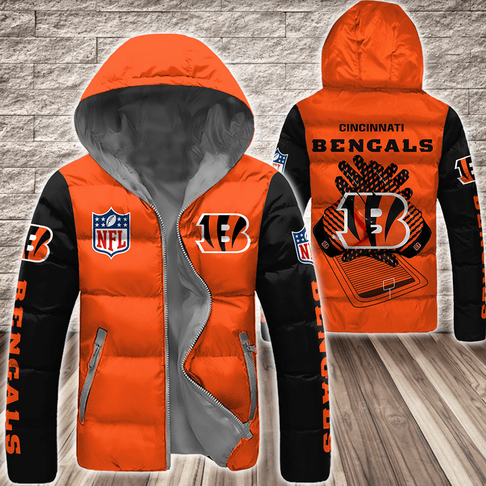 Cincinnati-Bengals-NFL-3D-Custom-Name-Down-Filled-Coat-DFC053 Cincinnati Bengals NFL 3D Custom Name Down Filled Coat DFC053