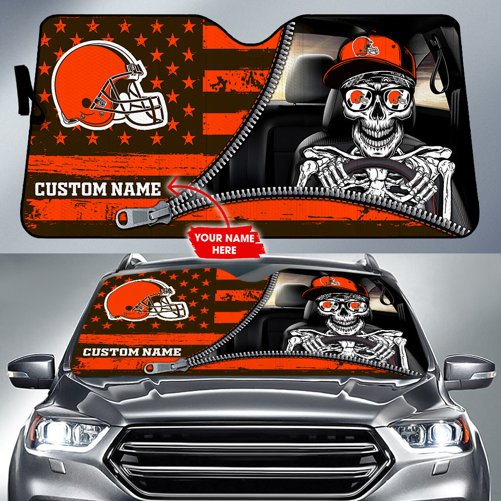 Cleveland-Browns-NFL-Football-Team-Car-Sun-Shade-CSS0661 Cleveland Browns NFL Football Team Car Sun Shade CSS0661