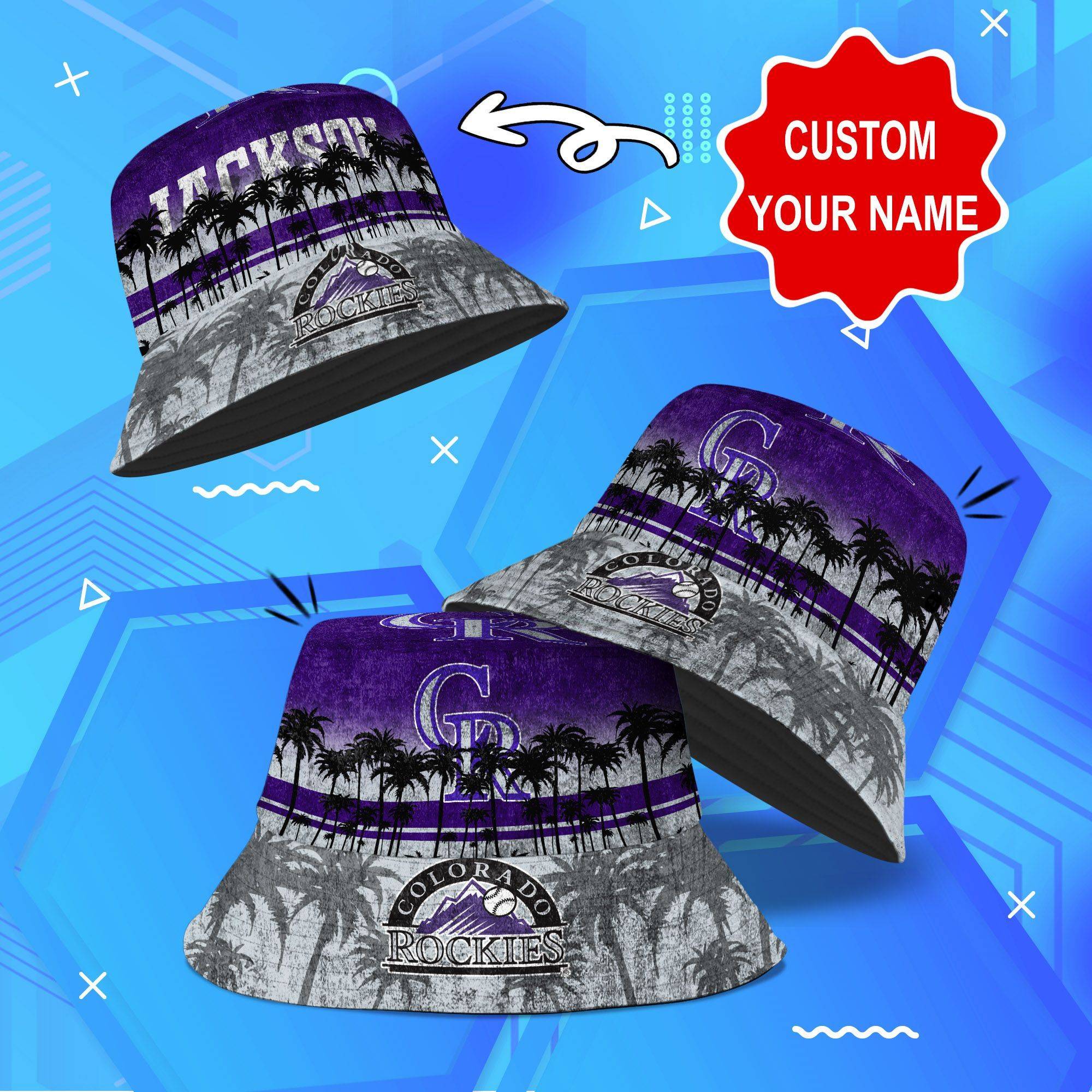 Colorado-Rockies-MLB-Bucket-Hat-Personalized-SBH262 Colorado Rockies MLB Bucket Hat Personalized SBH262