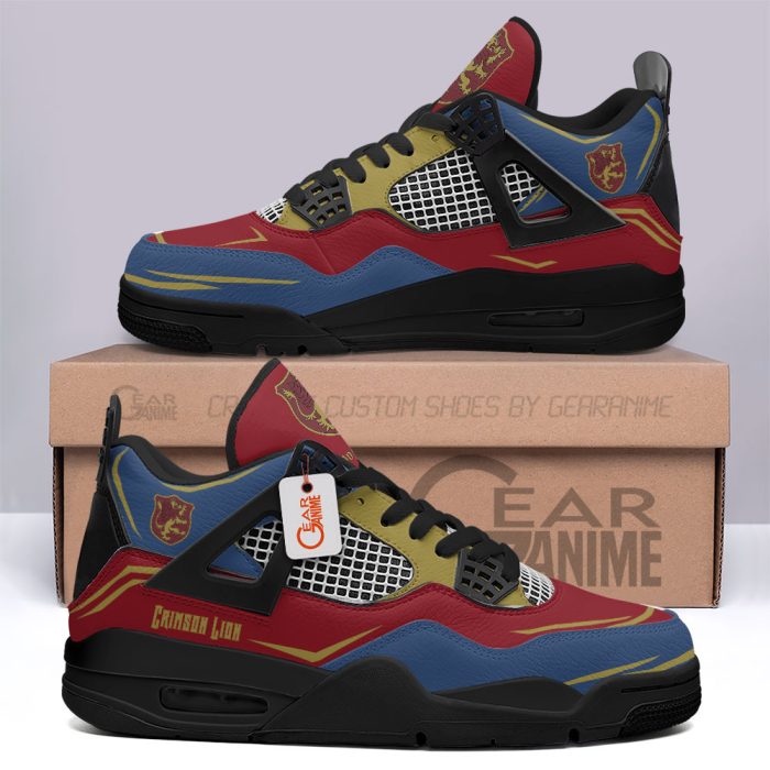 Crimson Lion Jordan 4 Sneakers Anime Personalized Shoes JD396