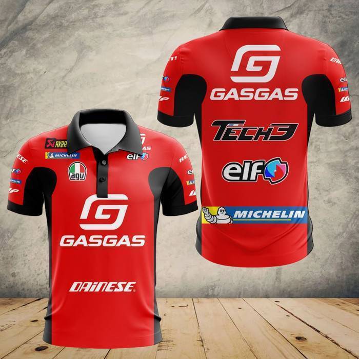 Gasgas-Factory-Racing-Tech-3-Polo-Shirt-Golf-Shirt-3D-PLS336 Gasgas Factory Racing Tech 3 Polo Shirt Golf Shirt 3D PLS336