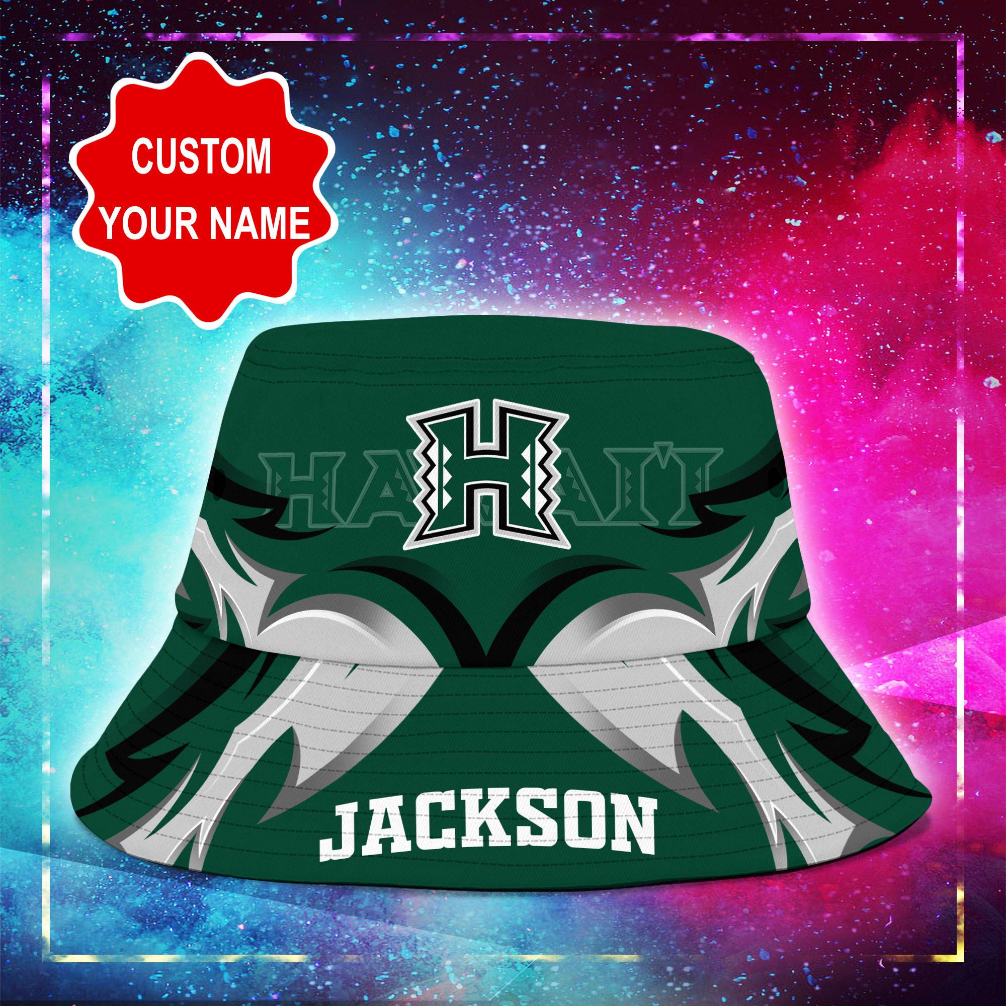 Hawaii-Rainbow-Warriors-NCAA-Bucket-Hat-Personalized-SBH324-1