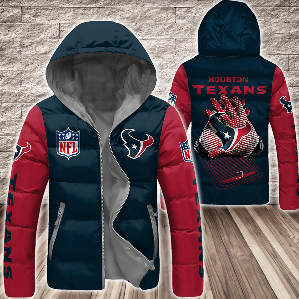 Houston-Texans-NFL-3D-Custom-Name-Down-Filled-Coat-DFC024 Houston Texans NFL 3D Custom Name Down Filled Coat DFC024