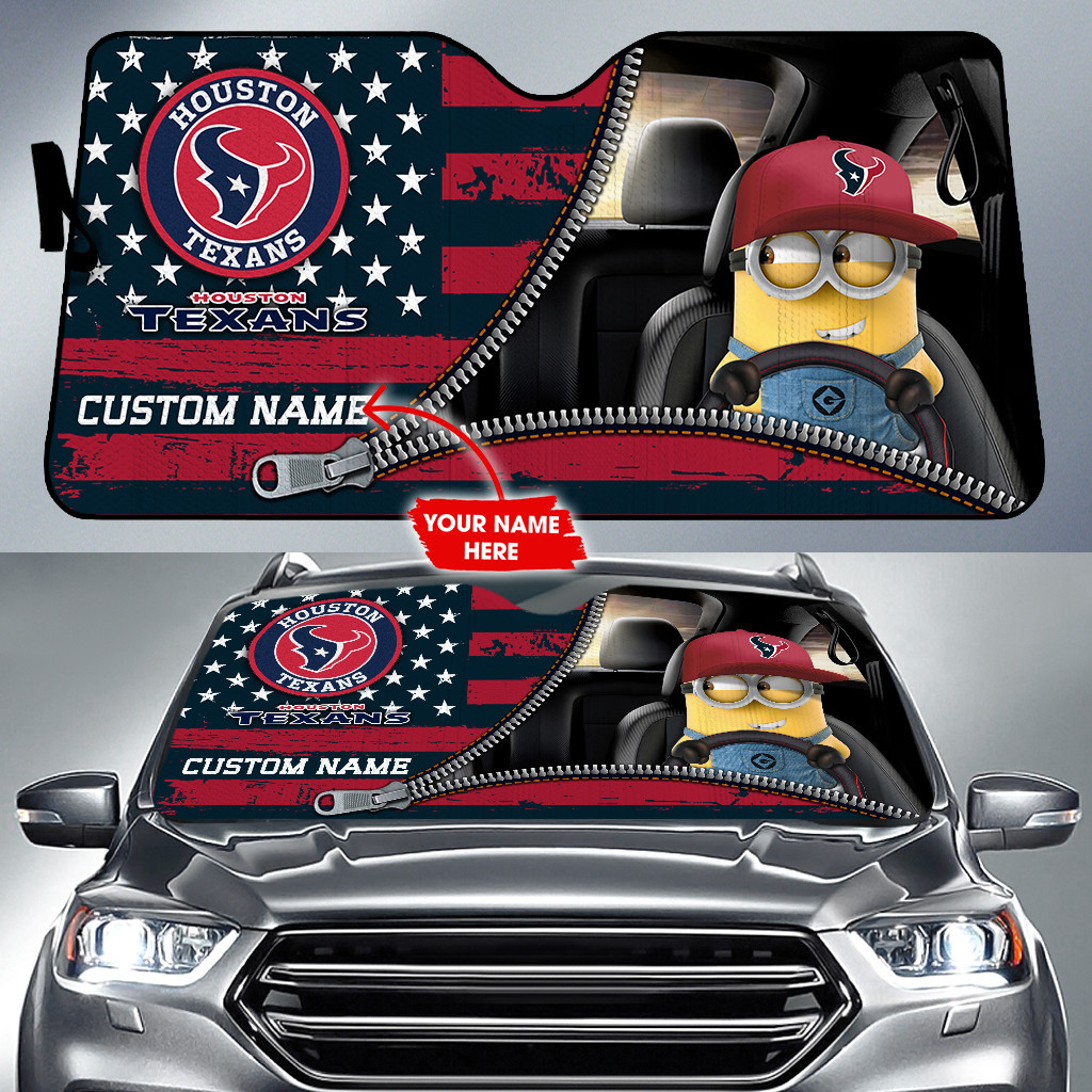 Houston-Texans-NFL-Football-Team-Car-Sun-Shade-Minions-CSS0664 Houston Texans NFL Football Team Car Sun Shade Minions CSS0664