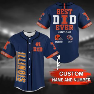 Illinois Fighting Illini NCAA Personalized Baseball Jersey BJ1461