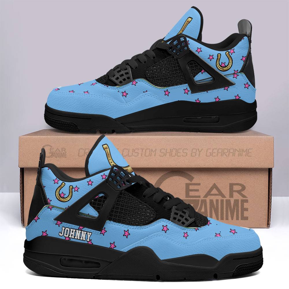 Johnny-Joestar-Jordan-4-Sneakers-Anime-Personalized-Shoes-JD367 Johnny Joestar Jordan 4 Sneakers Anime Personalized Shoes JD367