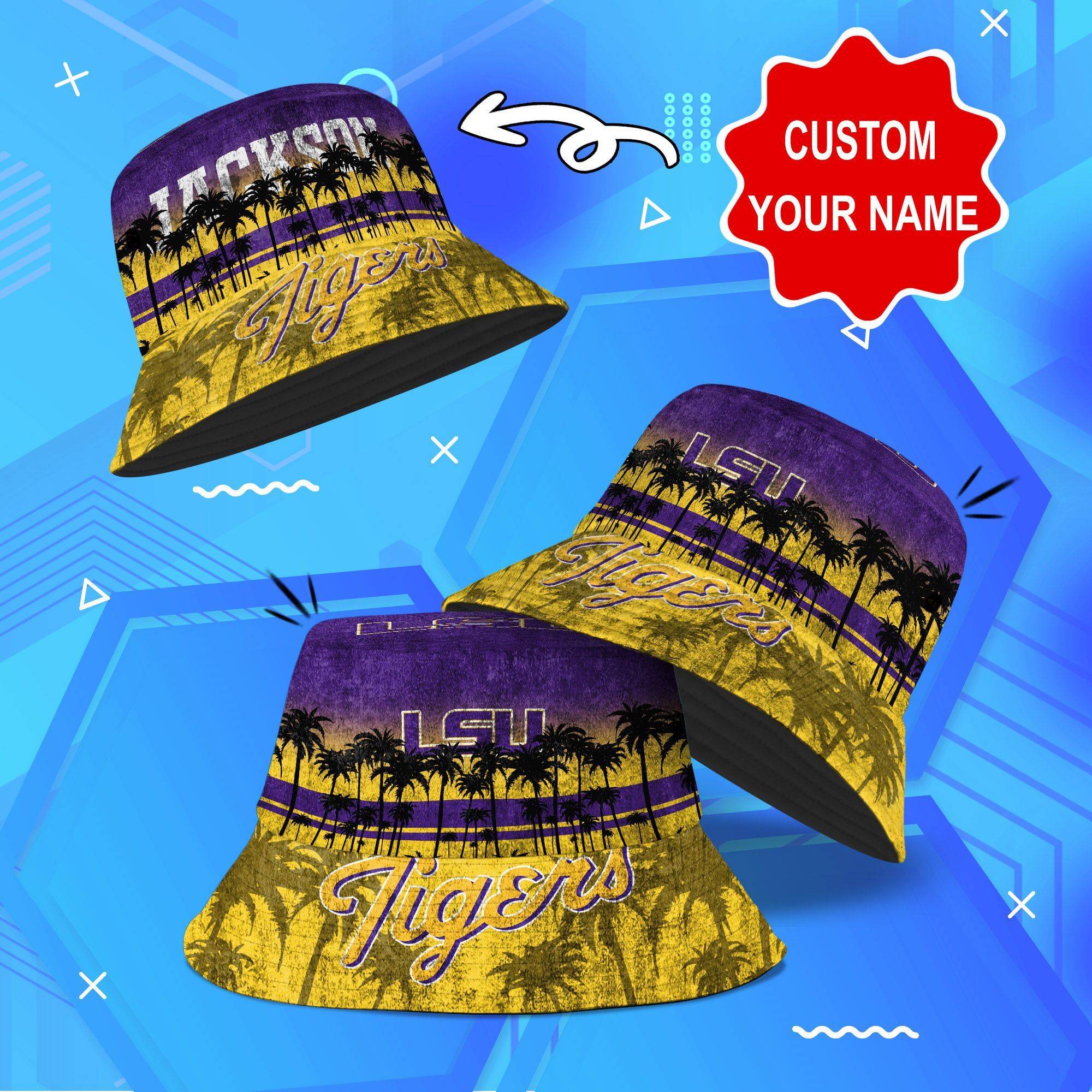 LSU-TIGERS-NCAA-Bucket-Hat-Personalized-SBH269 LSU TIGERS NCAA Bucket Hat Personalized SBH269