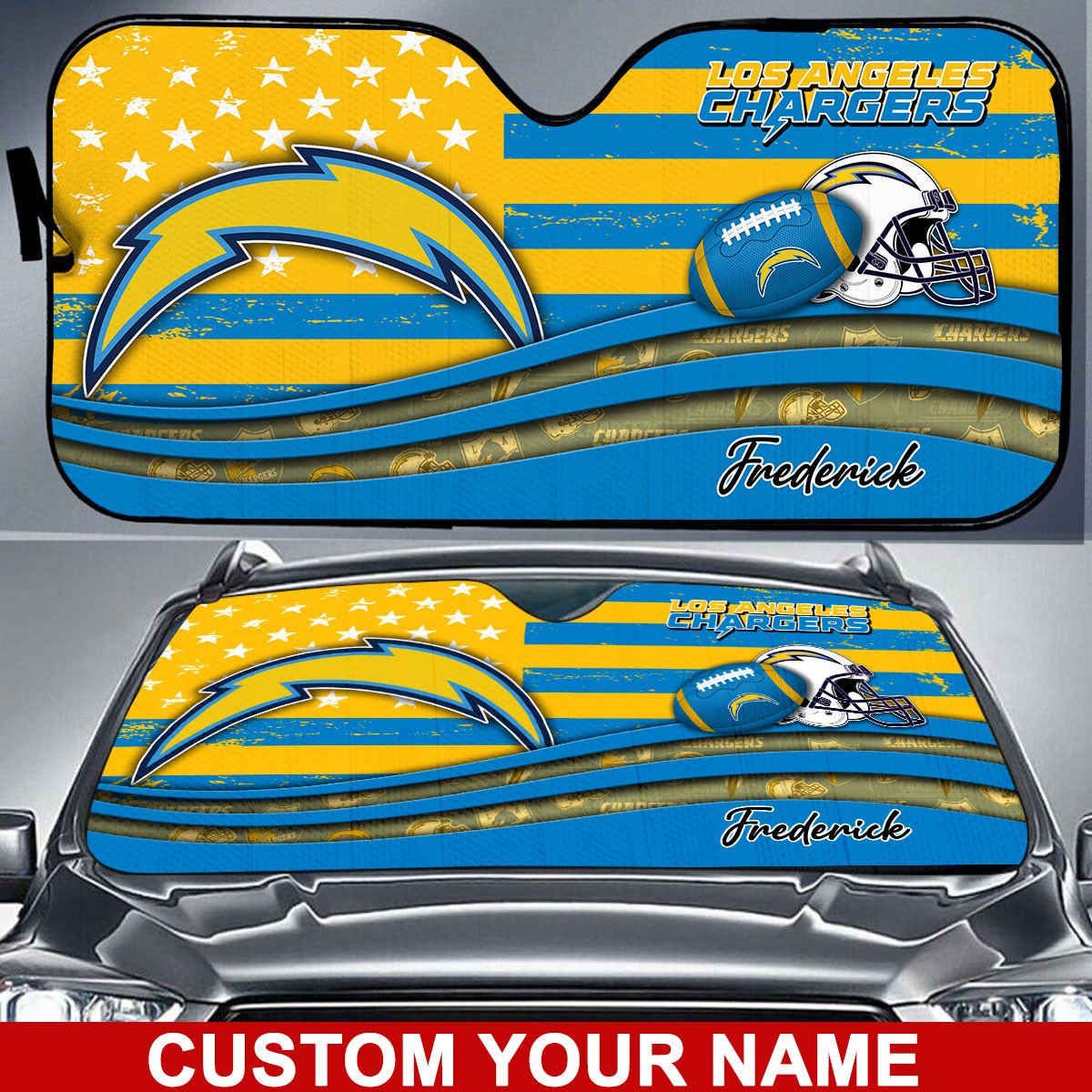 Los-Angeles-Chargers-NFL-Car-Sun-Shade-CSS0677 Los Angeles Chargers NFL Car Sun Shade CSS0677