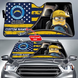Los Angeles Chargers NFL Football Team Car Sun Shade Minions CSS0730