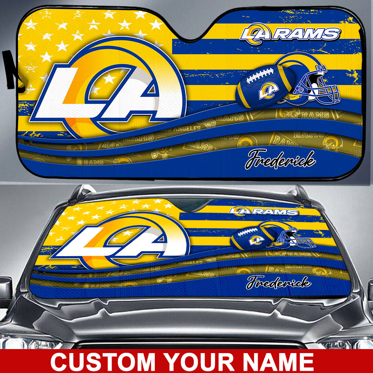 Los-Angeles-Rams-NFL-Car-Sun-Shade-CSS0654 Los Angeles Rams NFL Car Sun Shade CSS0654