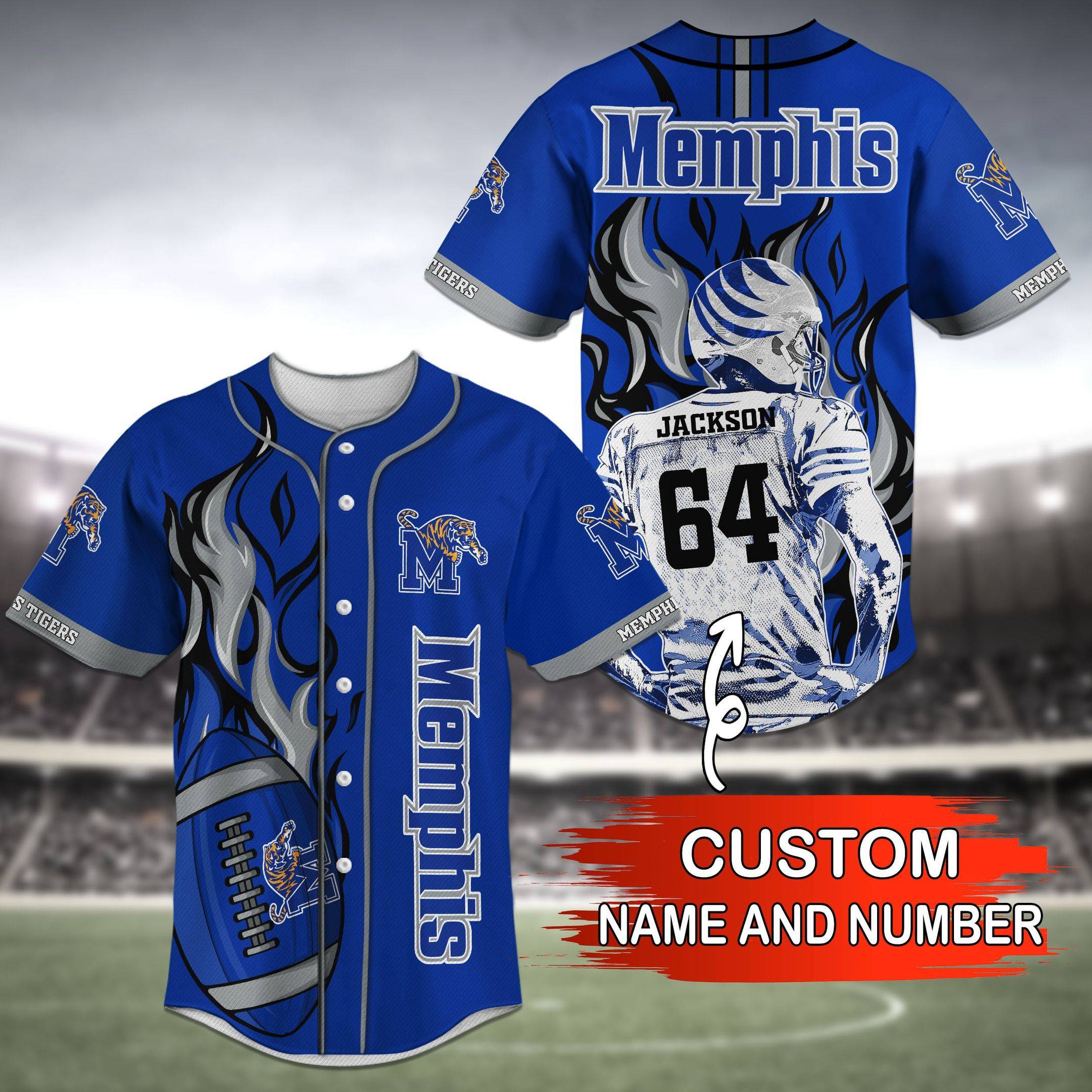 Memphis-Tigers-NCAA-Baseball-Jersey-Personalized-2023-BJ2460 Memphis Tigers NCAA Baseball Jersey Personalized 2023 BJ2460