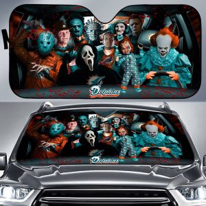 Miami Dolphins NFL Halloween Car Sun Shade CSS0669