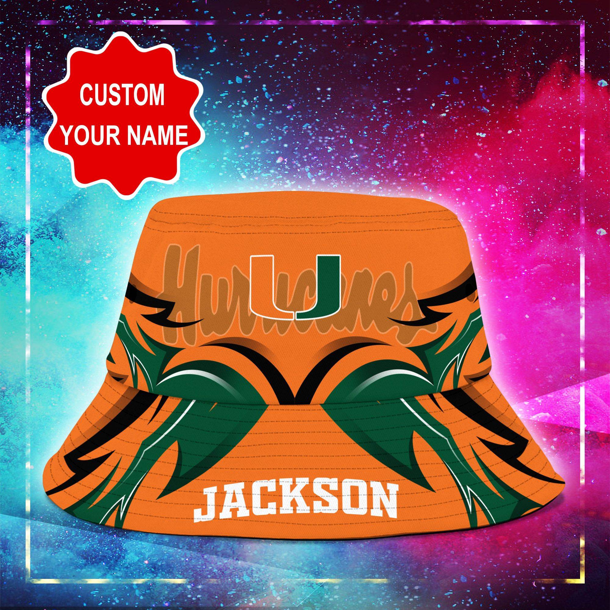 Miami-Hurricanes-NCAA-Bucket-Hat-Personalized-SBH237-1