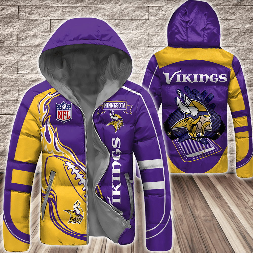 Minnesota-Vikings-NFL-3D-Custom-Name-Down-Filled-Coat-DFC037 Minnesota Vikings NFL 3D Custom Name Down Filled Coat DFC037