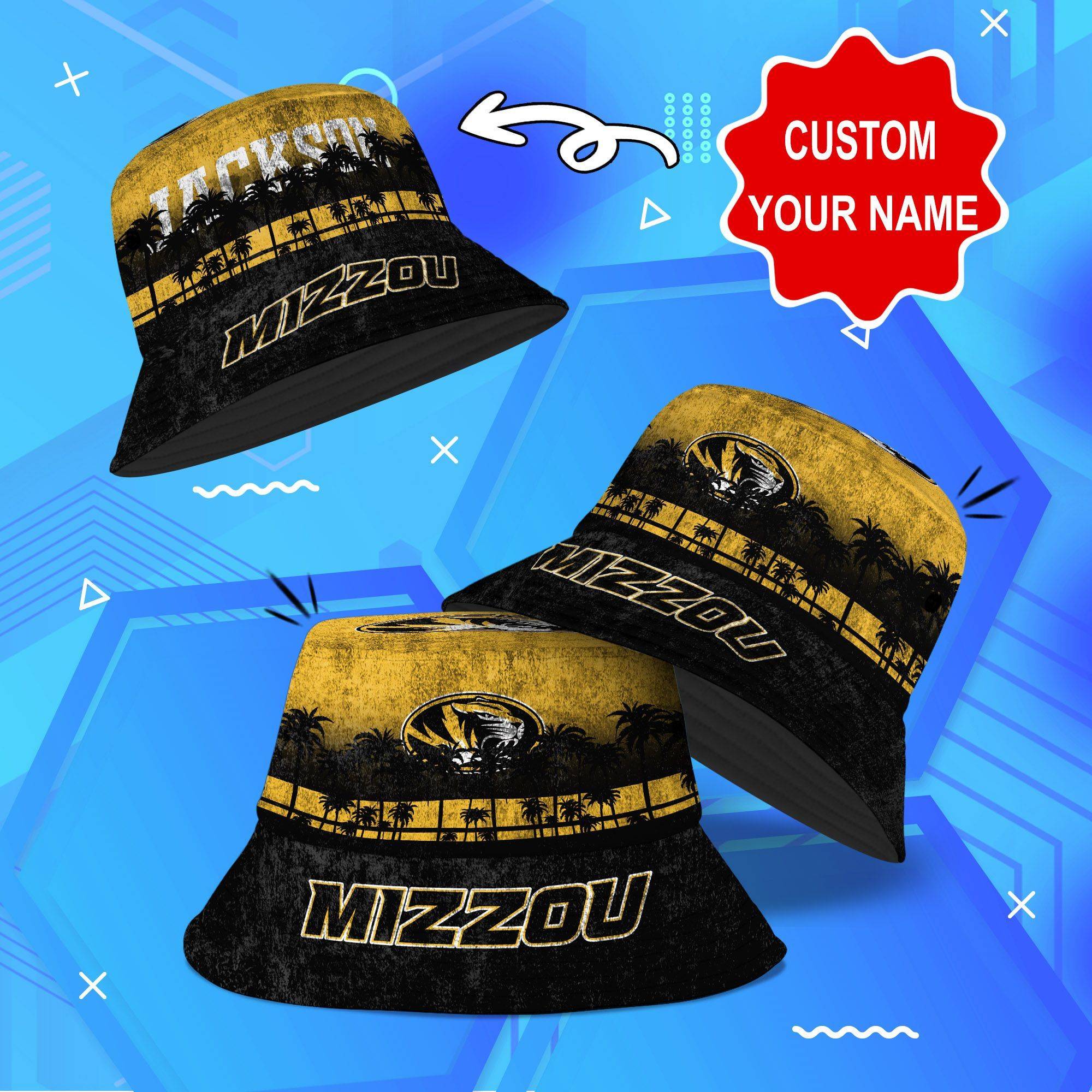 Missouri-Tigers-NCAA-Bucket-Hat-Personalized-SBH253 Missouri Tigers NCAA Bucket Hat Personalized SBH253