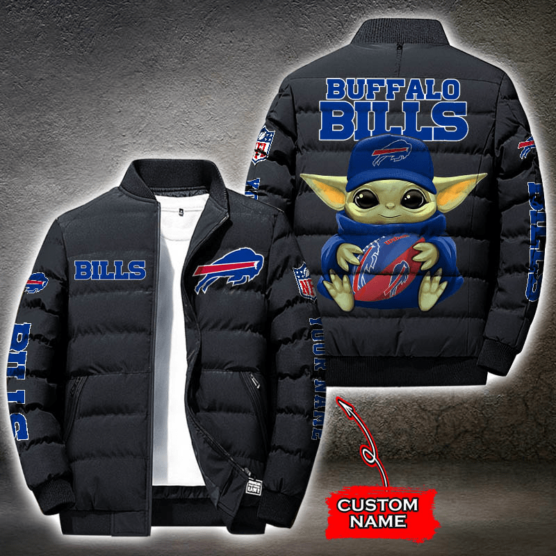 NFL-Buffalo-Bills-Custom-Name-Baby-Yoda-Down-Jacket-Puffer-Jacket-PJ044 NFL Buffalo Bills Custom Name Baby Yoda Down Jacket Puffer Jacket PJ044