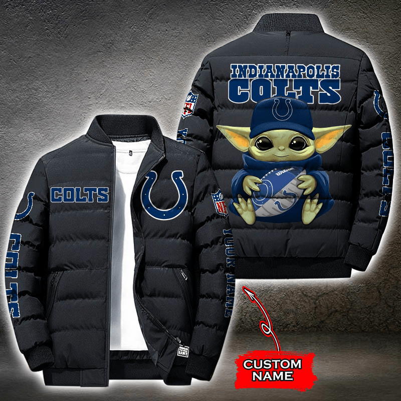 NFL-Indianapolis-Colts-Custom-Name-Baby-Yoda-Down-Jacket-Puffer-Jacket-PJ029 NFL Indianapolis Colts Custom Name Baby Yoda Down Jacket Puffer Jacket PJ029
