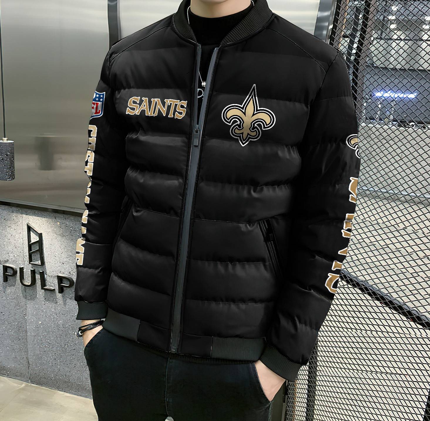 NFL-New-Orleans-Saints-Custom-Name-Skull-Down-Jacket-Puffer-Jacket-PJ050-3
