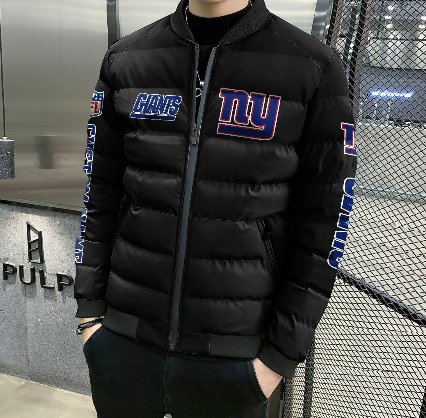 NFL-New-York-Giants-Custom-Name-Skull-Down-Jacket-Puffer-Jacket-PJ032-2