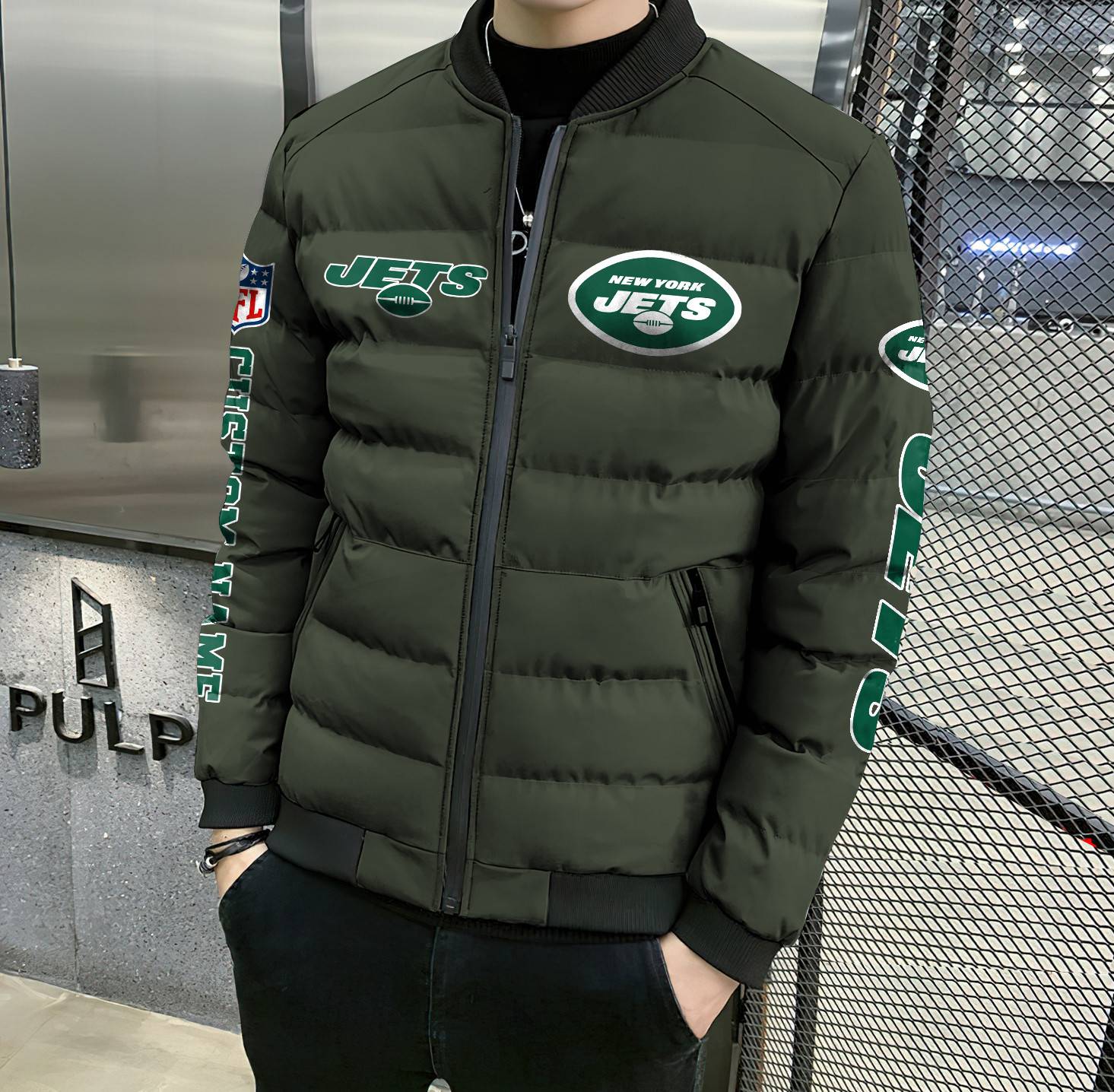 NFL-New-York-Jets-Custom-Name-Skull-Down-Jacket-Puffer-Jacket-PJ048-2