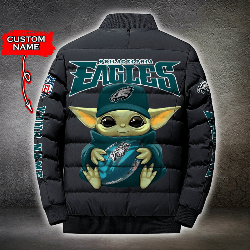 NFL-Philadelphia-Eagles-Custom-Name-Baby-Yoda-Down-Jacket-Puffer-Jacket-PJ033-2