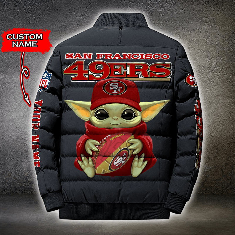 NFL-San-Francisco-49ers-Custom-Name-Baby-Yoda-Down-Jacket-Puffer-Jacket-PJ046-2