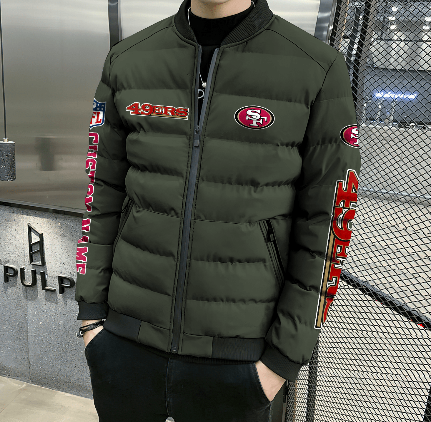 NFL-San-Francisco-49ers-Custom-Name-Skull-Down-Jacket-Puffer-Jacket-PJ047-2