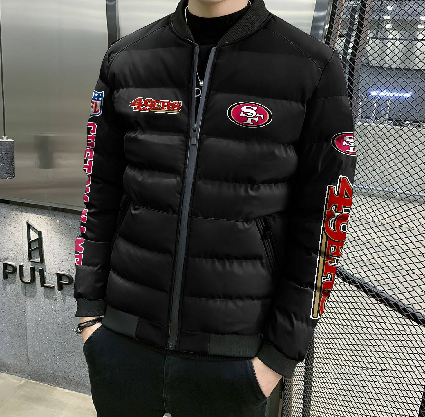 NFL-San-Francisco-49ers-Custom-Name-Skull-Down-Jacket-Puffer-Jacket-PJ047-3