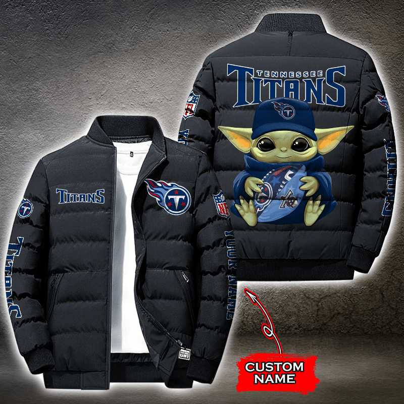NFL-Tennessee-Titans-Custom-Name-Baby-Yoda-Down-Jacket-Puffer-Jacket-PJ059 NFL Tennessee Titans Custom Name Baby Yoda Down Jacket Puffer Jacket PJ059