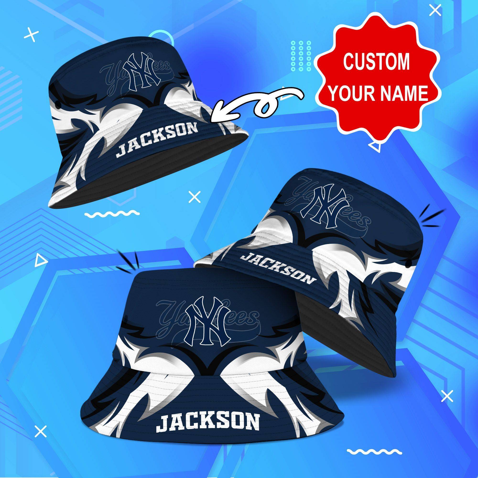 New-York-Yankees-MLB-Bucket-Hat-Personalized-SBH304 New York Yankees MLB Bucket Hat Personalized SBH304