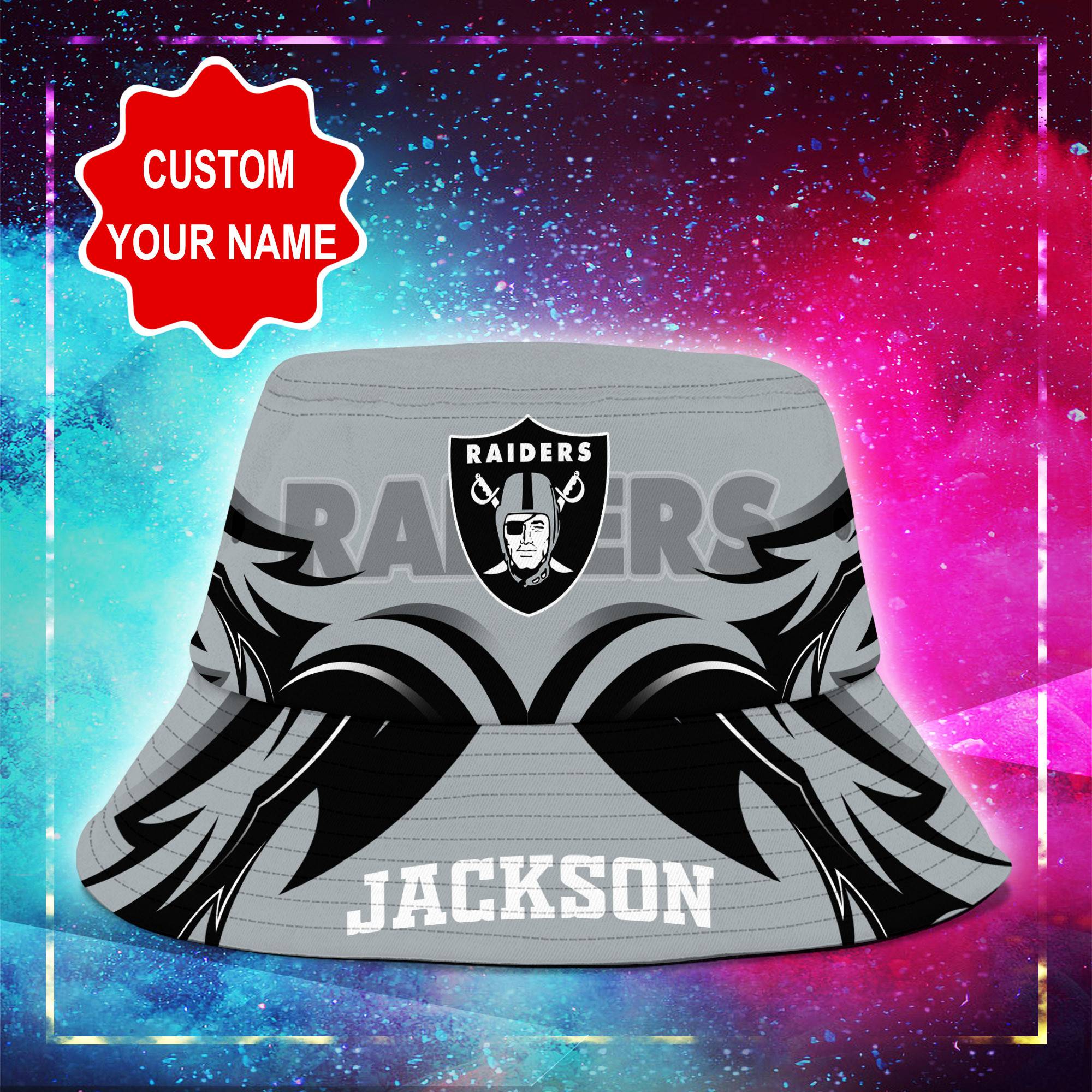 Oakland-Raiders-NFL-Bucket-Hat-Personalized-SBH306-1