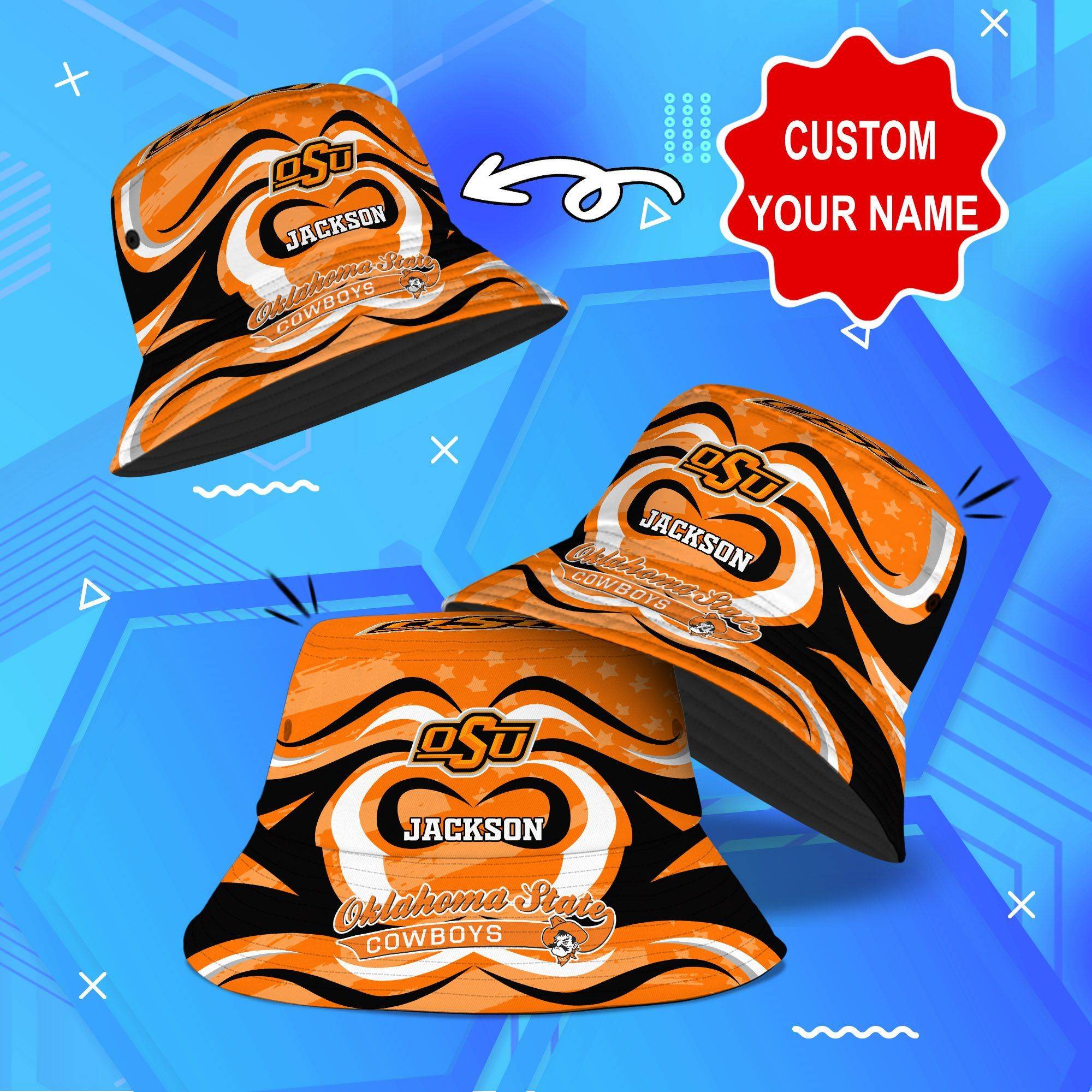 Oklahoma-State-Cowboys-NCAA-Bucket-Hat-Personalized-SBH319 Oklahoma State Cowboys NCAA Bucket Hat Personalized SBH319