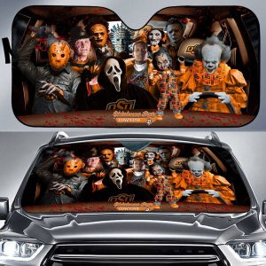 Oklahoma State Cowboys NCAA Halloween Car Sun Shade CSS0679