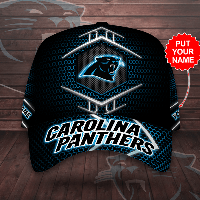Personalized-Carolina-Panthers-Beehive-Hexagon-Pattern-3D-Baseball-Cap-Black-Blue-CGI2040 Personalized Carolina Panthers Beehive Hexagon Pattern 3D Baseball Cap - Black Blue CGI2040