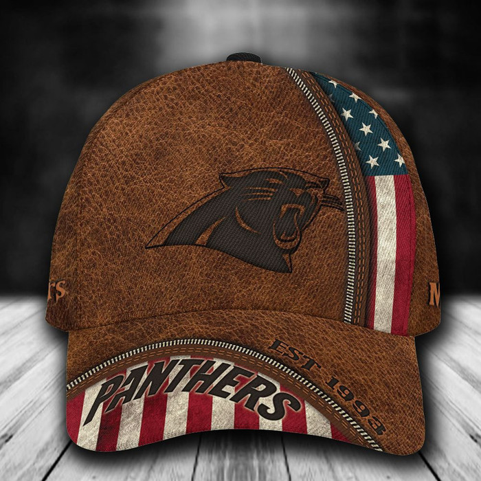 Personalized-Carolina-Panthers-USA-Flag-Zipper-3D-Classic-Baseball-Cap-Brown-CGI1968-1