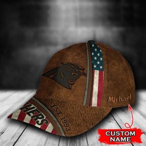 Personalized Carolina Panthers USA Flag Zipper 3D Classic Baseball Cap - Brown CGI1968