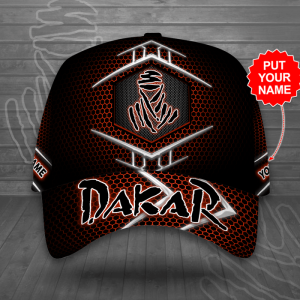 Personalized Dakar Rally Classic Red Trellis Baseball Cap - Black CGI2162