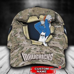 Personalized Dallas Mavericks Camo Mascot NBA 3D Classic Baseball Cap CGI992