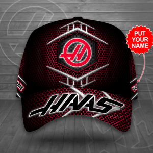 Personalized Haas F1 Team Logo Classic Red Trellis Baseball Cap - Black CGI2140