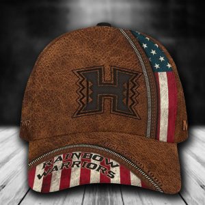 Personalized Hawaii Rainbow Warriors USA Flag Zipper 3D Classic Baseball Cap CGI1205