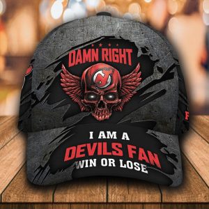 Personalized New Jersey Devils Skull 3D Baseball Cap - Black CGI1505