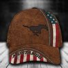 Personalized SMU Mustangs USA Flag Zip 3D Baseball Cap - Brown CGI1568
