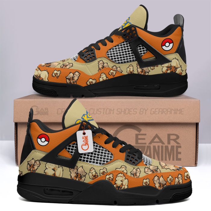 Pokemon Arcanine Jordan 4 Sneakers Custom Anime Shoes JD238